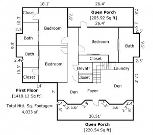 207 Row Boat Row Bald Head Island - Floor Plan: First Floor