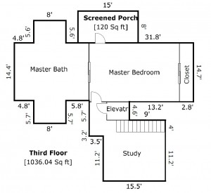 207 Row Boat Row Bald Head Island - Floor Plan: Third Floor