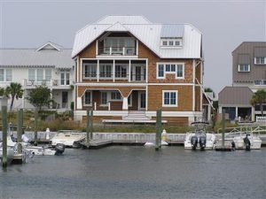 207 Row Boat Row Bald Head Island - Front of Home across the Harbour 2
