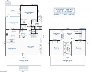 203 Whale Head Way Bald Head Island - Floor Plans: First Floor & Second Floor