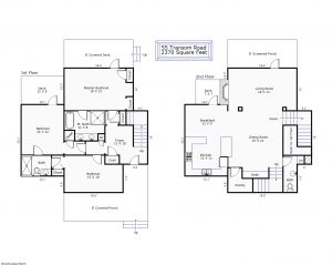 55 Transom Row Bald Head Island - Floor Plan: First and Second Floor